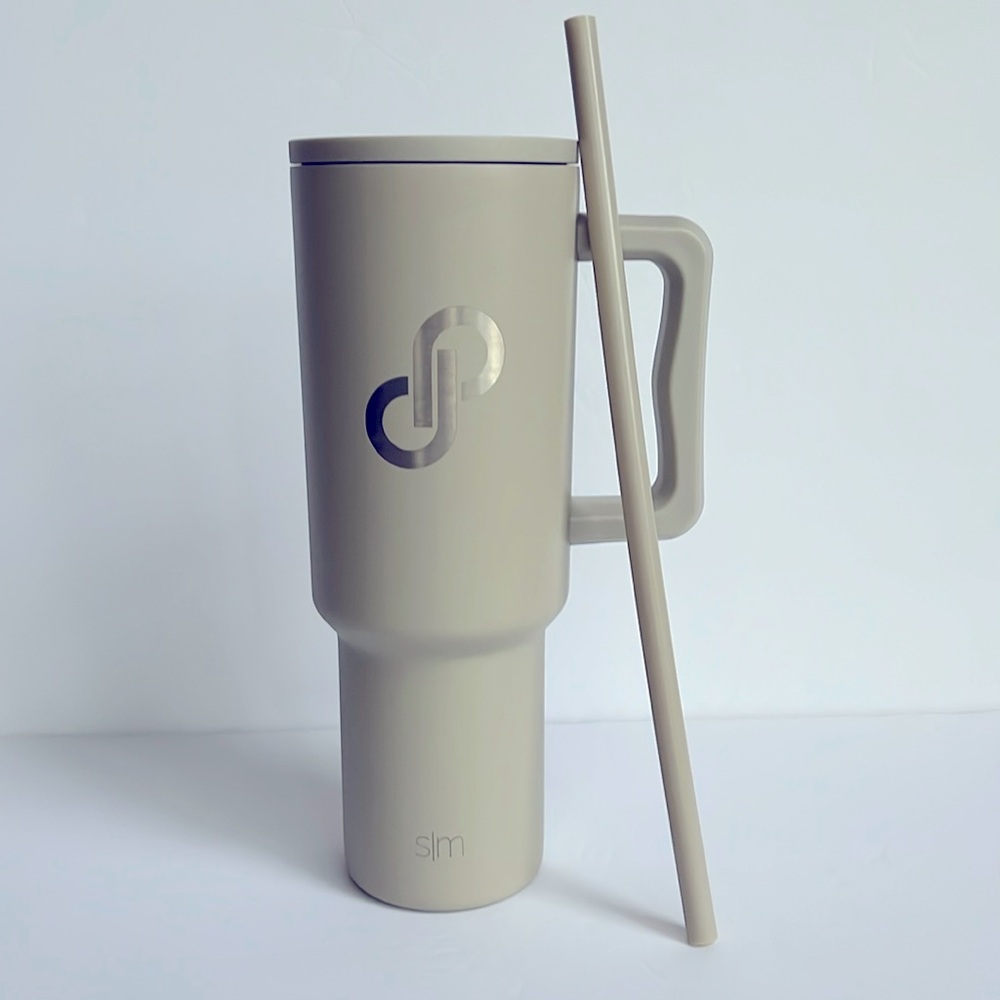 Poshmark Insulated Stainless Steel Tumbler Travel Mug with Handle & Straw & Lid